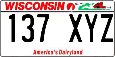WI license plate 137XYZ