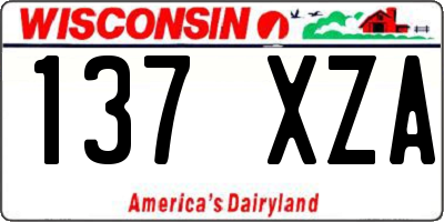 WI license plate 137XZA