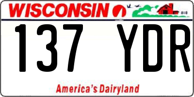 WI license plate 137YDR