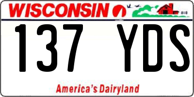 WI license plate 137YDS
