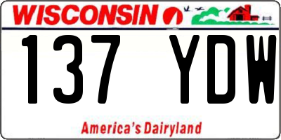 WI license plate 137YDW