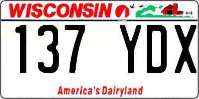 WI license plate 137YDX