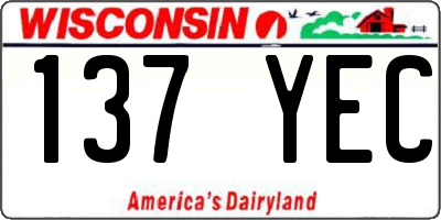 WI license plate 137YEC