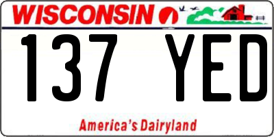 WI license plate 137YED