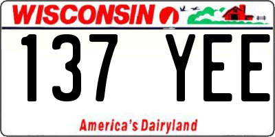 WI license plate 137YEE