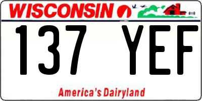 WI license plate 137YEF