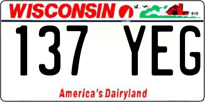 WI license plate 137YEG