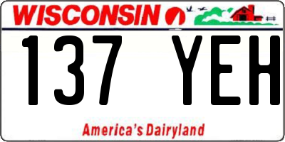 WI license plate 137YEH