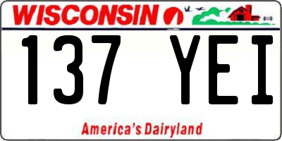 WI license plate 137YEI