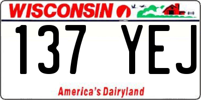 WI license plate 137YEJ
