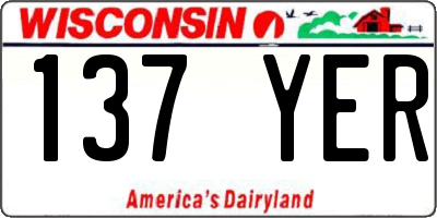 WI license plate 137YER