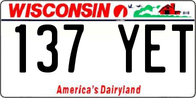 WI license plate 137YET