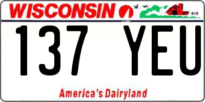 WI license plate 137YEU