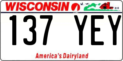 WI license plate 137YEY
