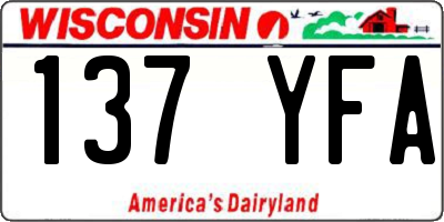 WI license plate 137YFA