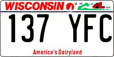WI license plate 137YFC