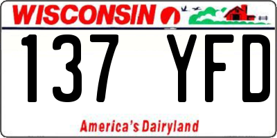 WI license plate 137YFD