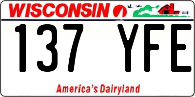 WI license plate 137YFE