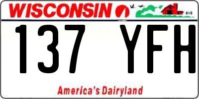 WI license plate 137YFH