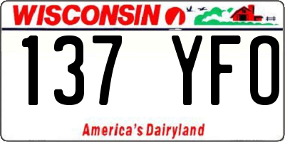 WI license plate 137YFO