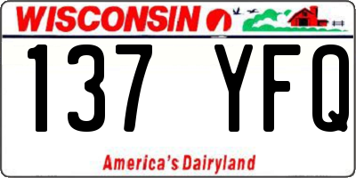 WI license plate 137YFQ