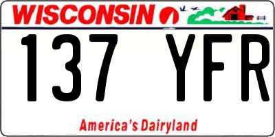 WI license plate 137YFR