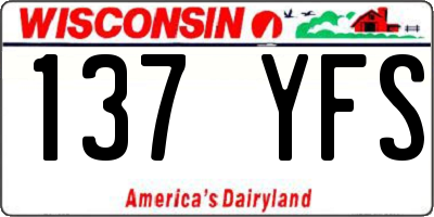 WI license plate 137YFS