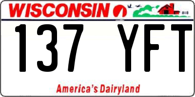 WI license plate 137YFT
