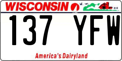 WI license plate 137YFW