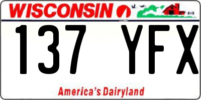 WI license plate 137YFX