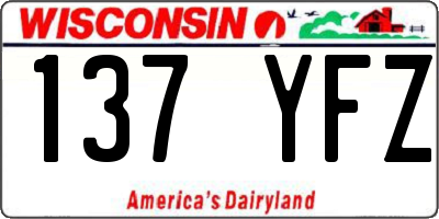 WI license plate 137YFZ