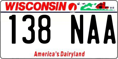WI license plate 138NAA