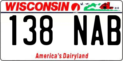 WI license plate 138NAB