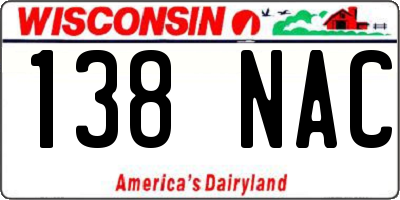 WI license plate 138NAC