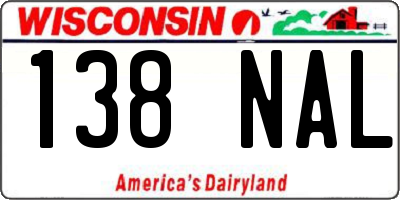 WI license plate 138NAL