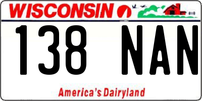 WI license plate 138NAN