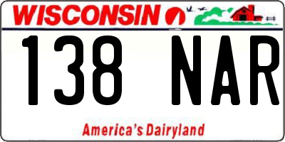 WI license plate 138NAR