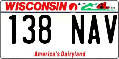 WI license plate 138NAV