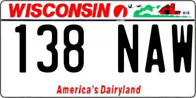 WI license plate 138NAW
