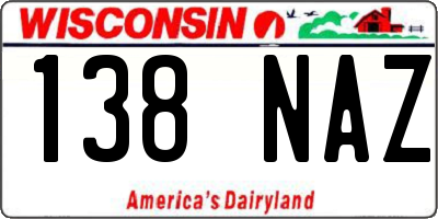 WI license plate 138NAZ