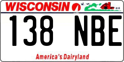 WI license plate 138NBE