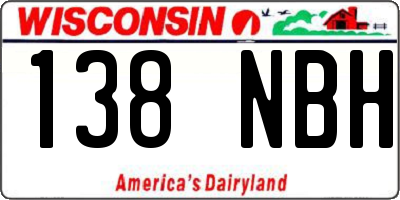 WI license plate 138NBH