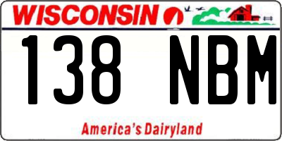 WI license plate 138NBM