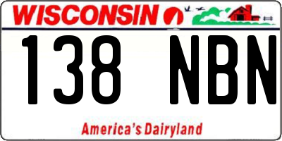 WI license plate 138NBN