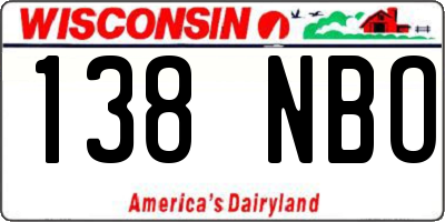 WI license plate 138NBO