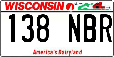 WI license plate 138NBR