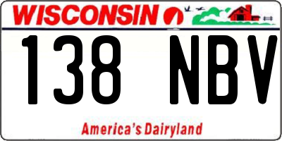 WI license plate 138NBV