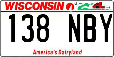 WI license plate 138NBY