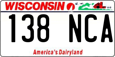 WI license plate 138NCA