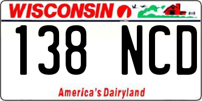 WI license plate 138NCD